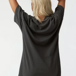 Joah Brown Oversized Crew Tee- Washed Black Cotton