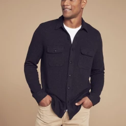 Faherty Legend Sweater Shirt - Heathered Black
