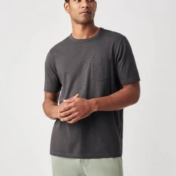 Faherty Sunwashed Pocket Tee-Black