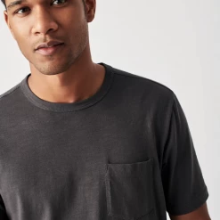 Faherty Sunwashed Pocket Tee-Black