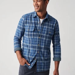 Faherty Legend Sweater Shirt - Vancouver Plaid Men's Clothing