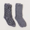 Barefoot Dreams Women's Clothing CozyChic Barefoot In The Wild 2 Pair Sock Set