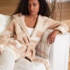 Barefoot Dreams Women's Clothing CozyChic Patchwork Belted Cardigan