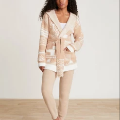 Barefoot Dreams Women's Clothing CozyChic Patchwork Belted Cardigan