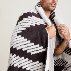 Barefoot Dreams CozyChic Textured Throw-Dark Brown/Almond