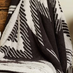 Barefoot Dreams CozyChic Textured Throw-Dark Brown/Almond