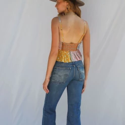 Jen's Pirate Booty Wild Side Crop Top - Daydream Patchwork Women's Clothing