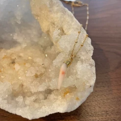 Jacqueline Nicole Brown Necklaces Small Pink Dagger Necklace