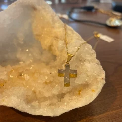 Jacqueline Nicole Brown Stone Cross Necklace Necklaces