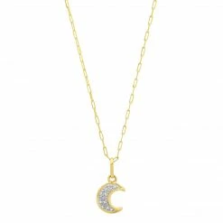 Jnbstyle Pave Moon Diamond Necklaces